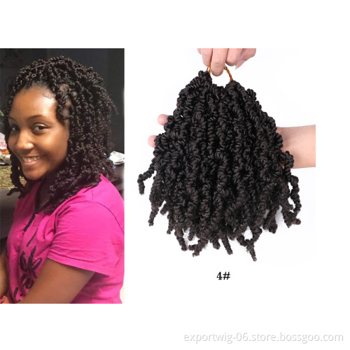 Passion Twist Hair Braiding 15strands Pre-twisted Spring Synthetic Bomb Spring Curly Pre-Twist Crochet Twist Hair